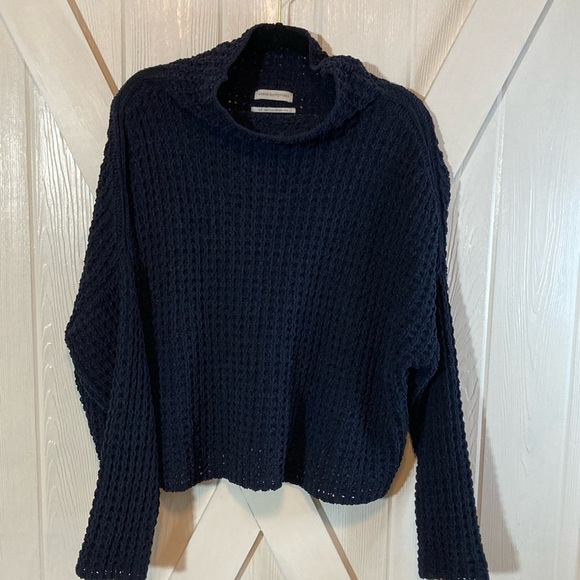 Urban Outfitters Blue Cowl Neck Sweater with Chunky Knit and Relaxed Fit - Picture 1 of 10